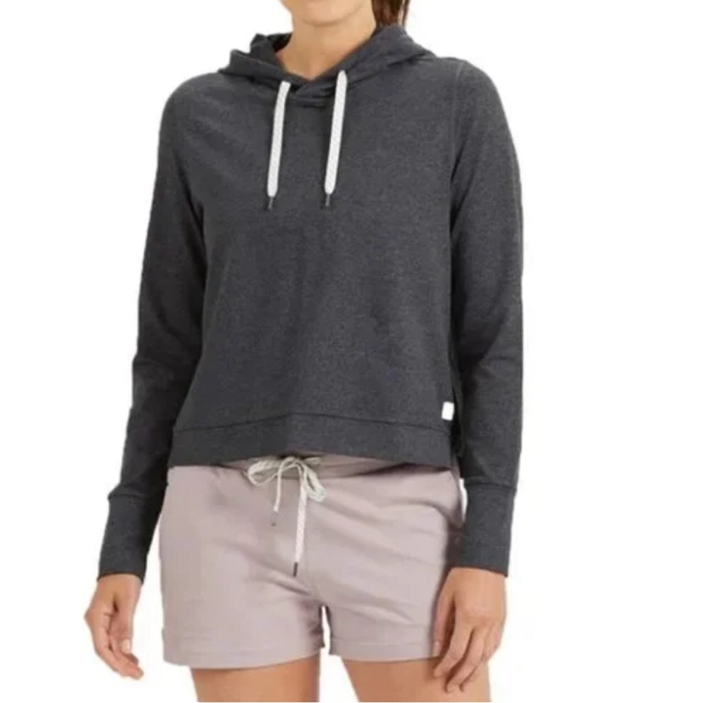 Vuori Heather Grey Cropped Hoodie